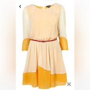 Topshop Tall Colorblock Pleated Dress